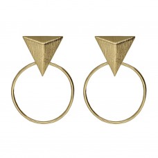 Pendientes Plata Dorada Triangulo